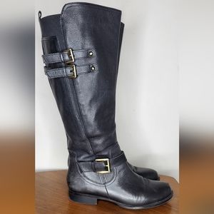 WIDE CALF! Naturalizer Jessie Tall Leather Buckle Riding Boots Womens Size 8